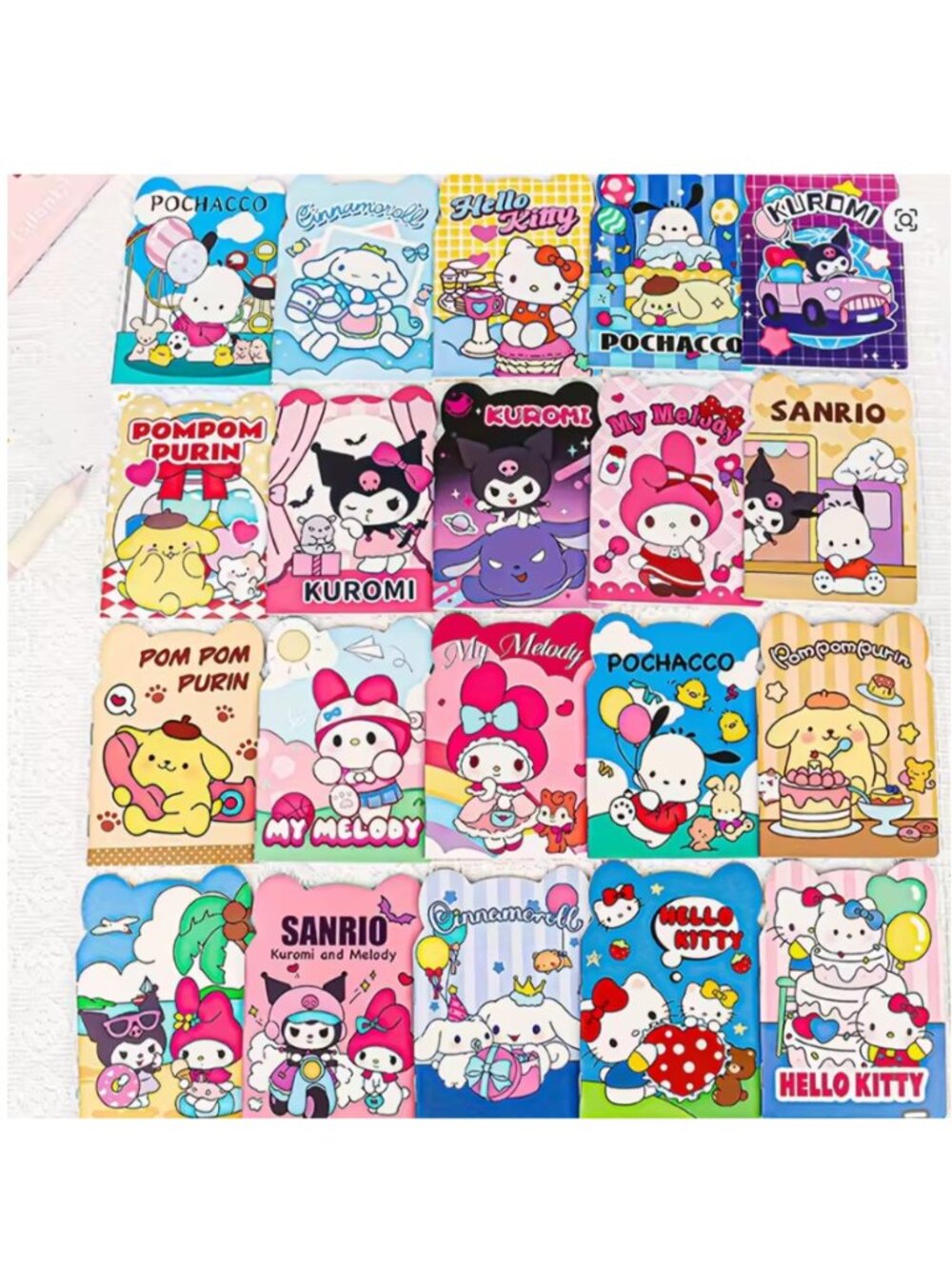 20-Pack Sanrio Mini Notebooks – Hello Kitty, Kuromi, My Melody & More